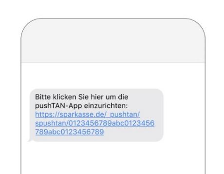 S-pushTAN App Beispiel sms für Aktivierung